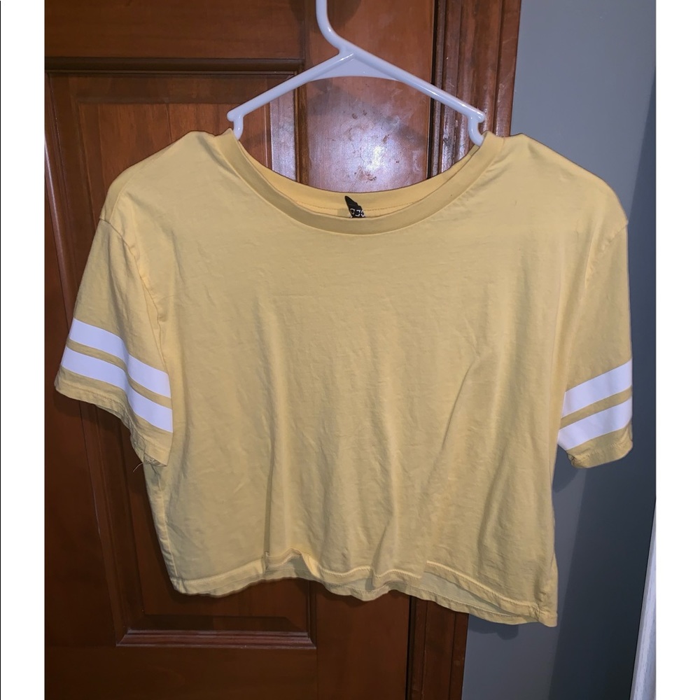 yellow sports jersey crop top